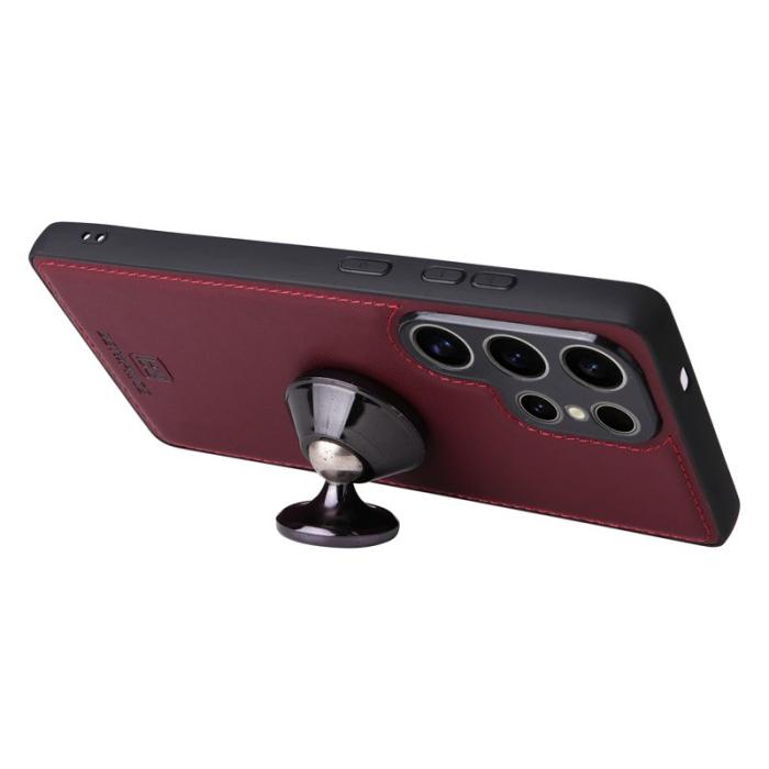 BETOPNICE - BETOPNICE Samsung Galaxy S25 Ultra Fodral - Äkta läder - Vinröd