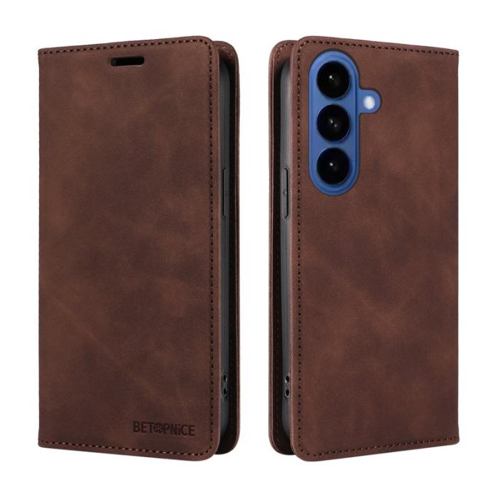 BETOPNICE - BETOPNICE Samsung Galaxy S26 Fodral Äkta läder - Brun