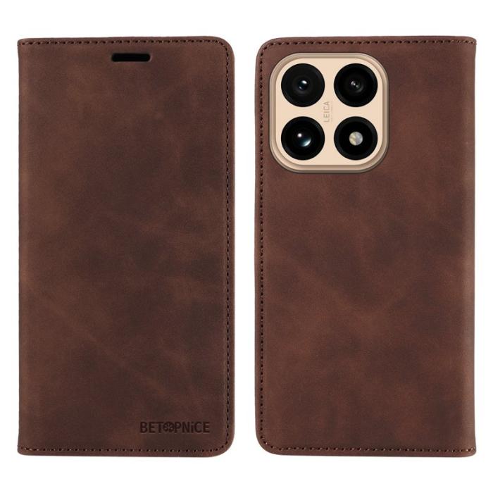 BETOPNICE - BETOPNICE Xiaomi 15T Fodral Äkta läder - Brun - RFID Blocking