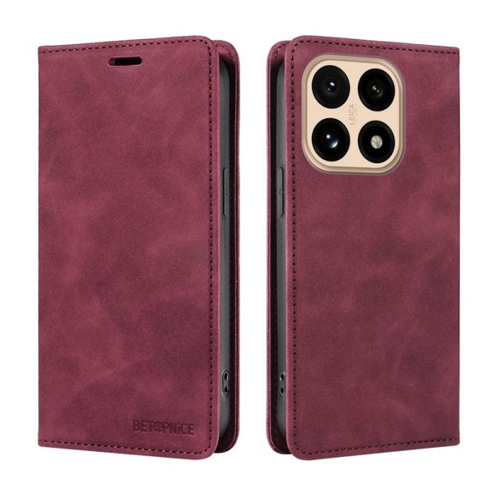 BETOPNICE - BETOPNICE Xiaomi 15T Fodral Äkta läder - Röd