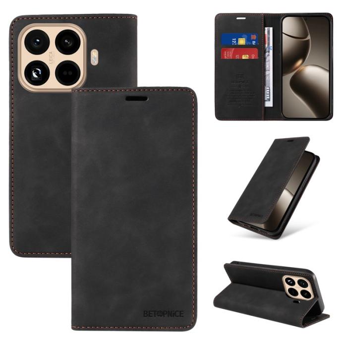 BETOPNICE - BETOPNICE Xiaomi 15T Pro Fodral Äkta läder - Svart