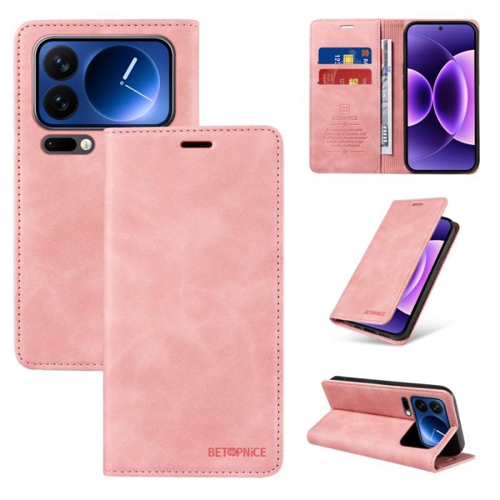 BETOPNICE - BETOPNICE Xiaomi 17 Pro Plånboksfodral Konstläder - Rosa