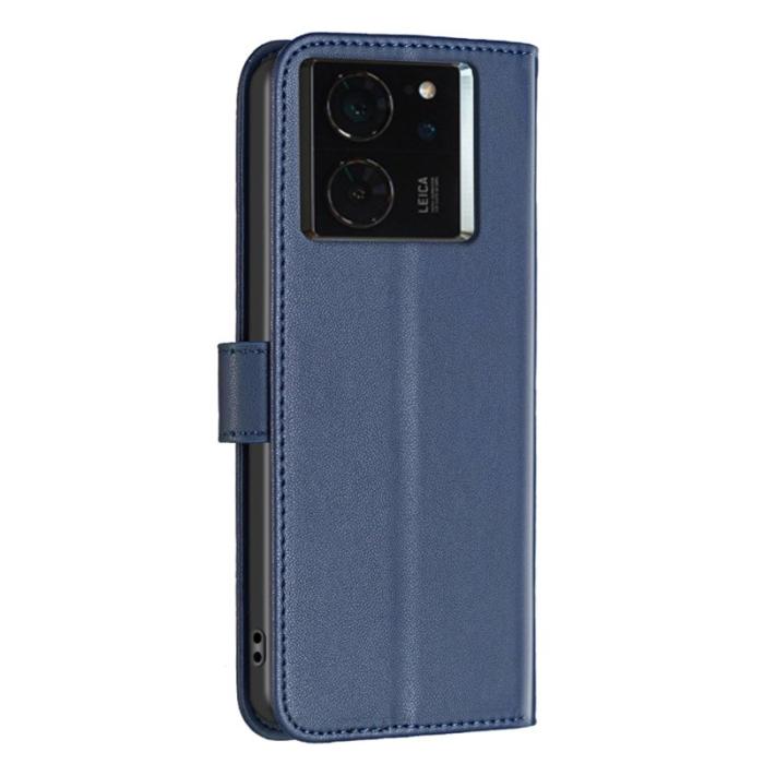 BINFEN COLOR - BINFEN COLOR BF17 för Xiaomi 14T Fodral Wallet Äkta läder - Blå