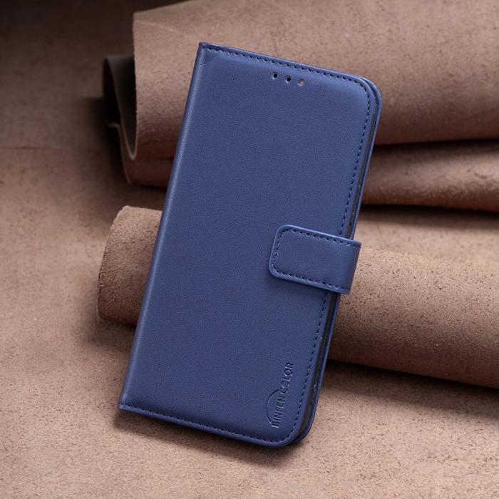 BINFEN COLOR - BINFEN COLOR BF17 för Xiaomi 14T Fodral Wallet Äkta läder - Blå