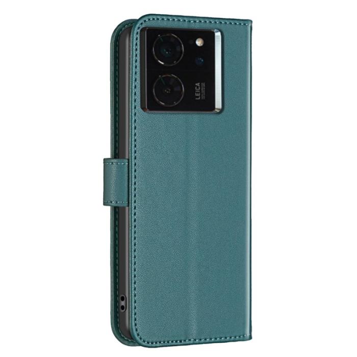 BINFEN COLOR - BINFEN COLOR BF17 för Xiaomi 14T Fodral Wallet Äkta läder - Grön