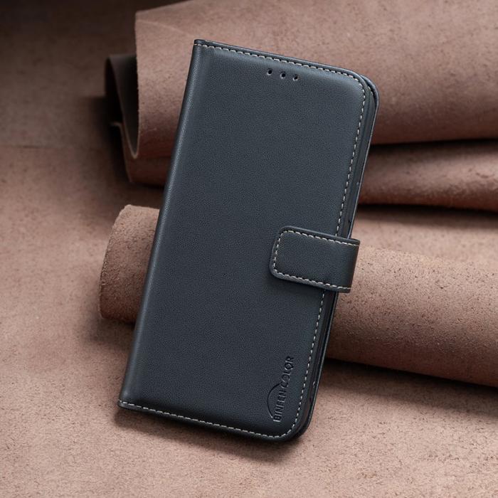 BINFEN COLOR - BINFEN COLOR BF17 för Xiaomi 14T Fodral Wallet Äkta läder - Svart