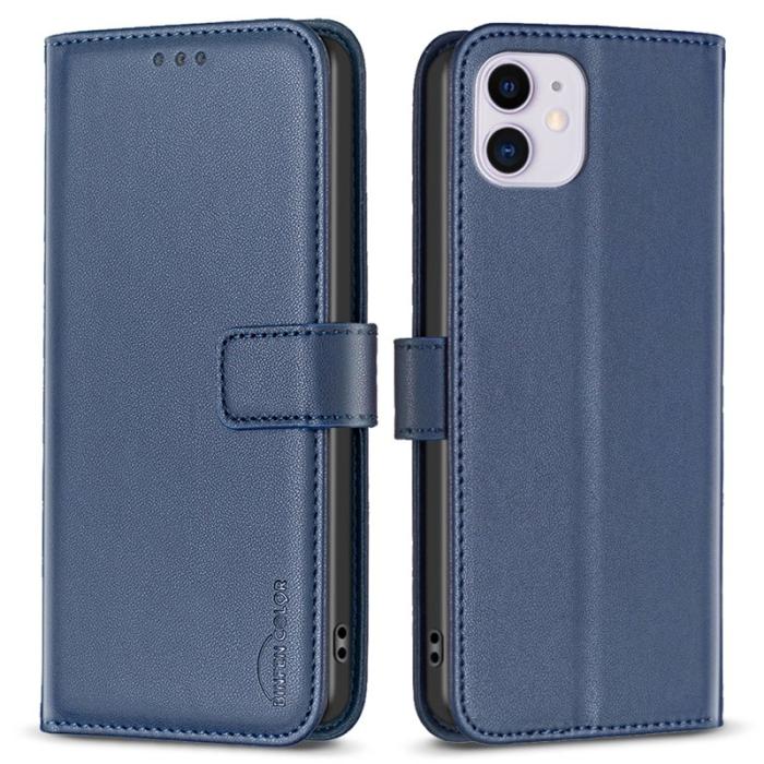 BINFEN COLOR - BINFEN COLOR BF17 iPhone 11 Fodral PU Läder - Blå
