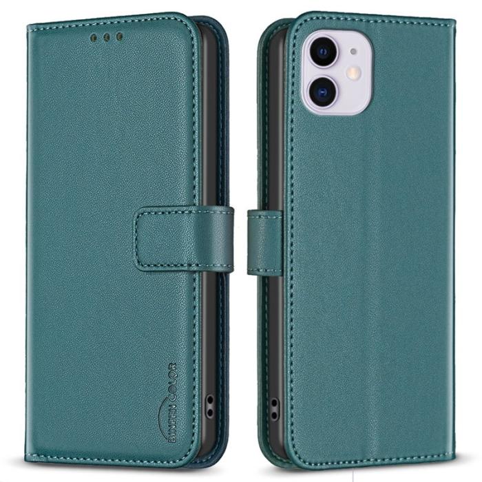 BINFEN COLOR - BINFEN COLOR BF17 iPhone 11 Fodral PU Läder - Grön