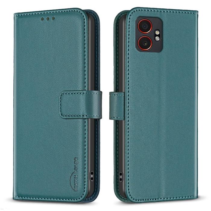 BINFEN COLOR - BINFEN COLOR BF17 Samsung Galaxy XCover7 Pro Fodral Äkta läder - Grön