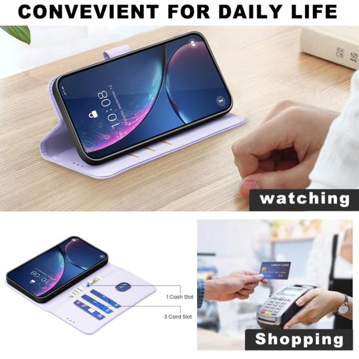 BINFEN COLOR - BINFEN COLOR BF17 Samsung Galaxy XCover7 Pro Fodral Äkta läder - Lila