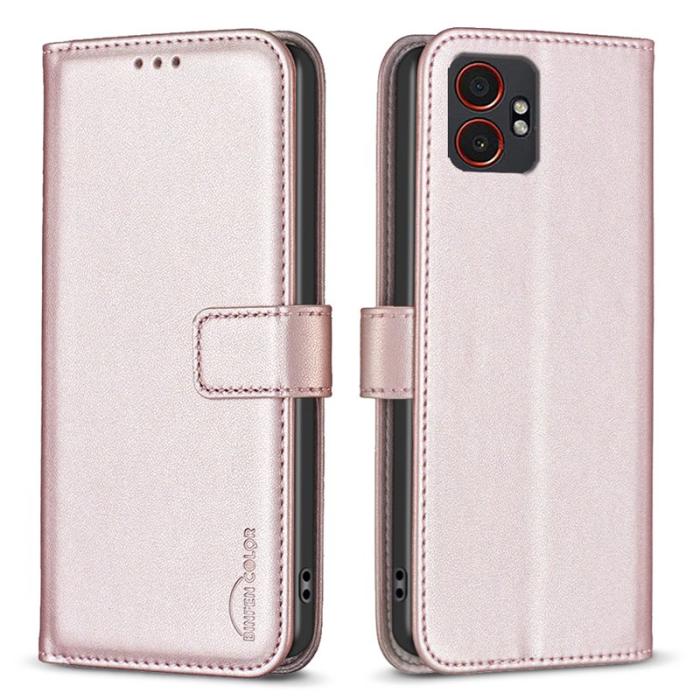 BINFEN COLOR - BINFEN COLOR BF17 Samsung Galaxy XCover7 Pro Fodral - Äkta läder - Roséguld