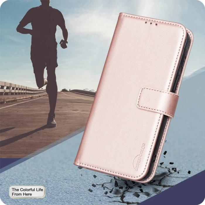 BINFEN COLOR - BINFEN COLOR BF17 Samsung Galaxy XCover7 Pro Fodral - Äkta läder - Roséguld