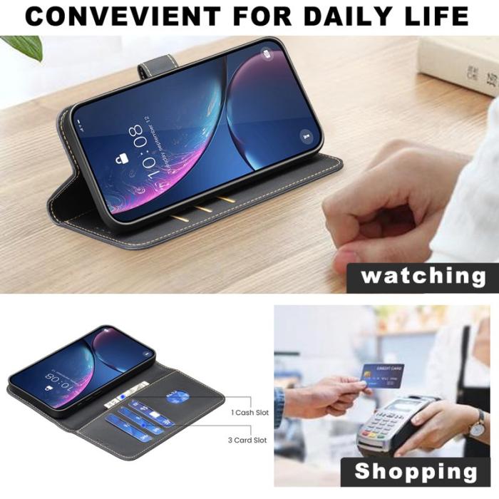 BINFEN COLOR - BINFEN COLOR BF17 Samsung Galaxy XCover7 Pro Fodral Äkta läder - Svart