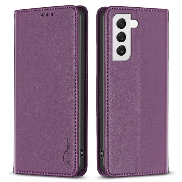 BINFEN COLOR - BINFEN COLOR BF18 Samsung Galaxy S21+ Fodral PU Läder - Mörklila