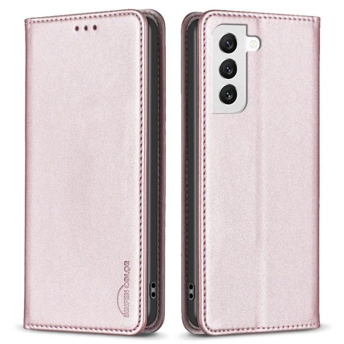 BINFEN COLOR - BINFEN COLOR BF18 Samsung Galaxy S21+ Fodral PU Läder - Rose Gold