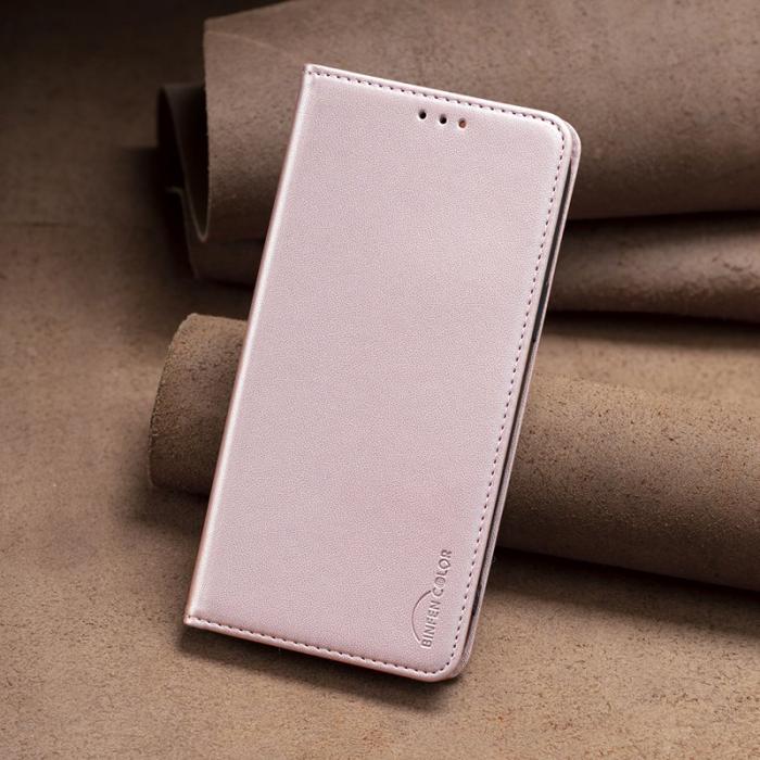 BINFEN COLOR - BINFEN COLOR BF18 Samsung Galaxy S21+ Fodral PU Läder - Rose Gold