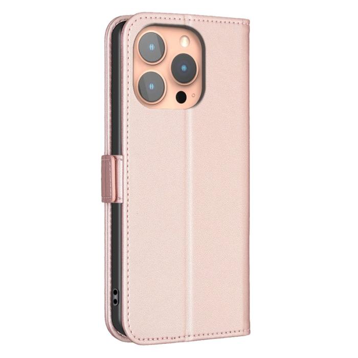 BINFEN COLOR - BINFEN COLOR BF31 iPhone 16 Pro Fodral - PU Läder - Rosa