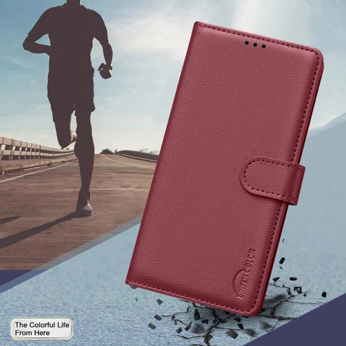 BINFEN COLOR - BINFEN COLOR BF32 Fodral för Samsung Galaxy A34 5G - Äkta läder - Röd
