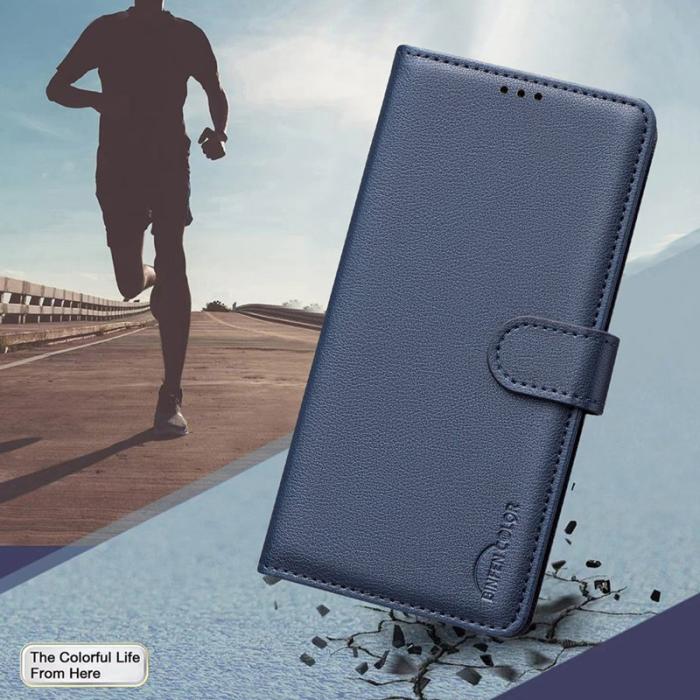 BINFEN COLOR - BINFEN COLOR BF32 Samsung Galaxy A34 5G Fodral Äkta läder - Blå