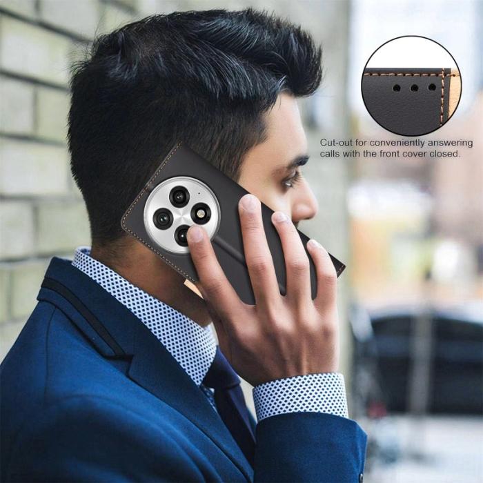 BINFEN COLOR - BINFEN COLOR BF33 för OnePlus 13 Fodral Äkta läder - Svart