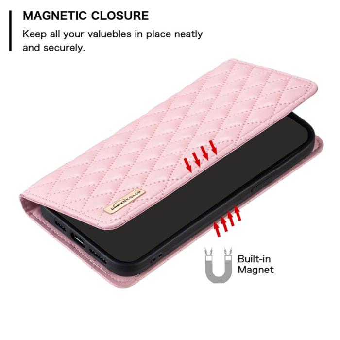 BINFEN COLOR - BINFEN COLOR BF Style-16 iPhone 16 Pro Max Fodral PU Läder - Pink