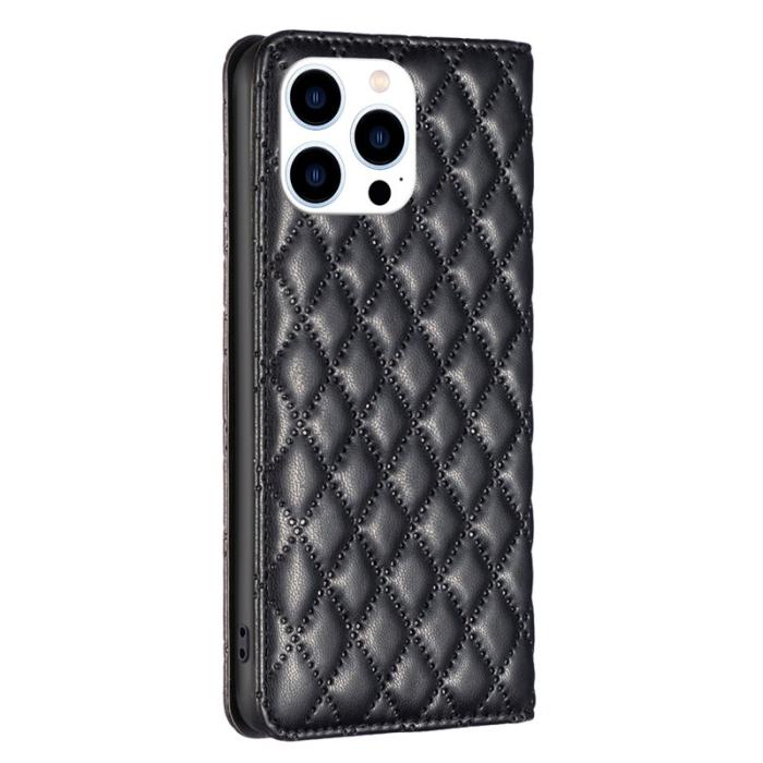 BINFEN COLOR - BINFEN COLOR BF Style-16 iPhone 16 Pro Max Fodral PU Läder - Svart