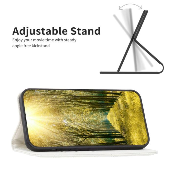 BINFEN COLOR - BINFEN COLOR BF Style-16 iPhone 16 Pro Max Fodral PU Läder - Vit