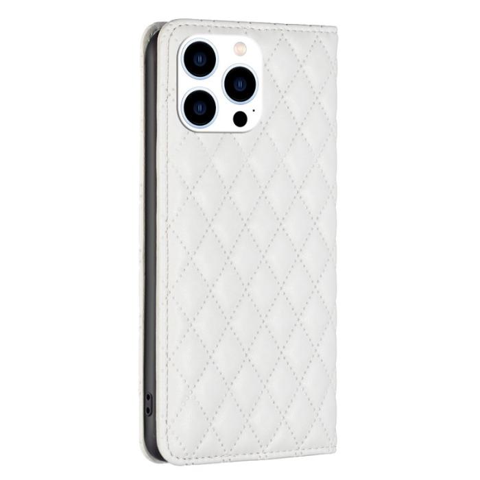 BINFEN COLOR - BINFEN COLOR BF Style-16 iPhone 16 Pro Max Fodral PU Läder - Vit