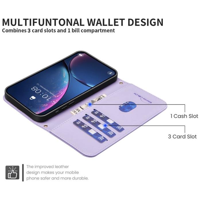 BINFEN COLOR - BINFEN COLOR för Samsung Galaxy A16 5G Fodral Äkta läder - Ljuslila