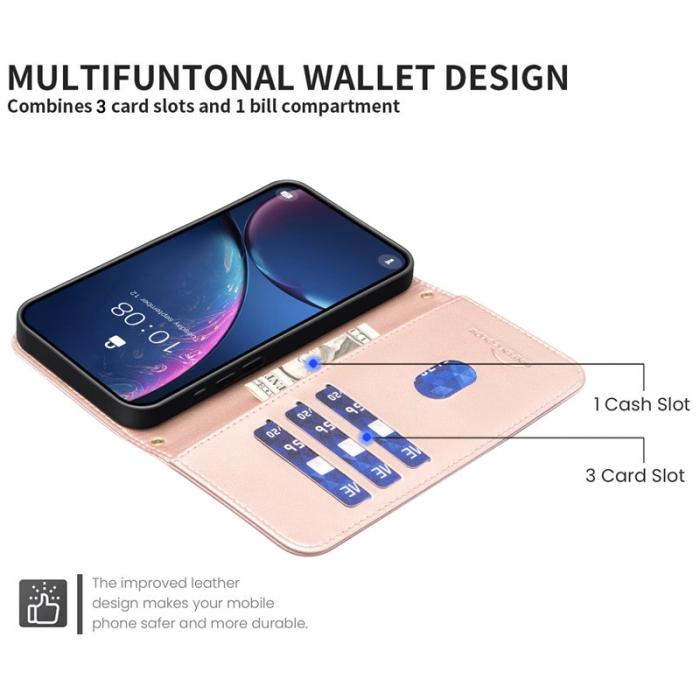 BINFEN COLOR - BINFEN COLOR för Samsung Galaxy A16 5G Fodral Äkta läder - Roséguld