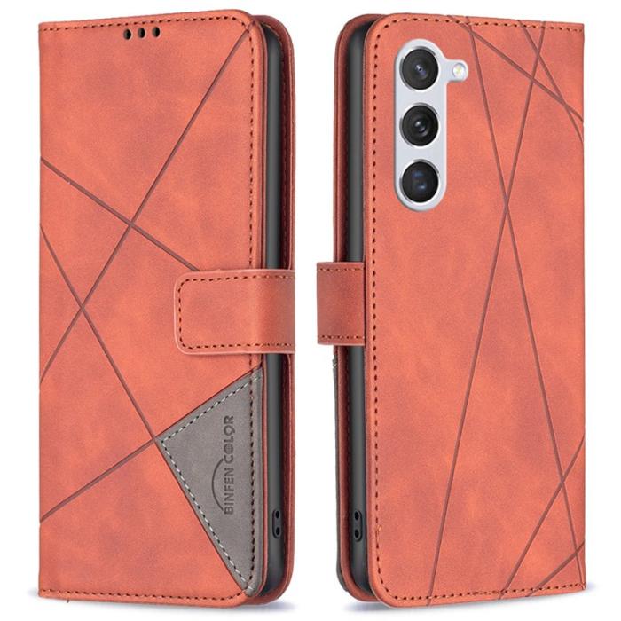 BINFEN COLOR - BINFEN COLOR för Samsung Galaxy S25/S24 Skal Fodral Äkta läder - Brun