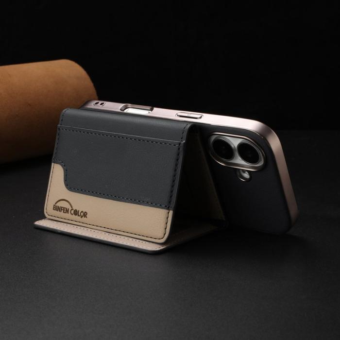 BINFEN COLOR - BINFEN iPhone 16 Fodral Äkta läder - Svart