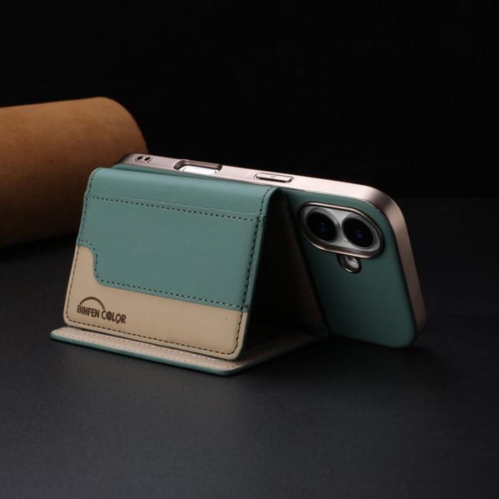 BINFEN COLOR - BINFEN iPhone 16 Fodral BF37 Äkta läder - Grön