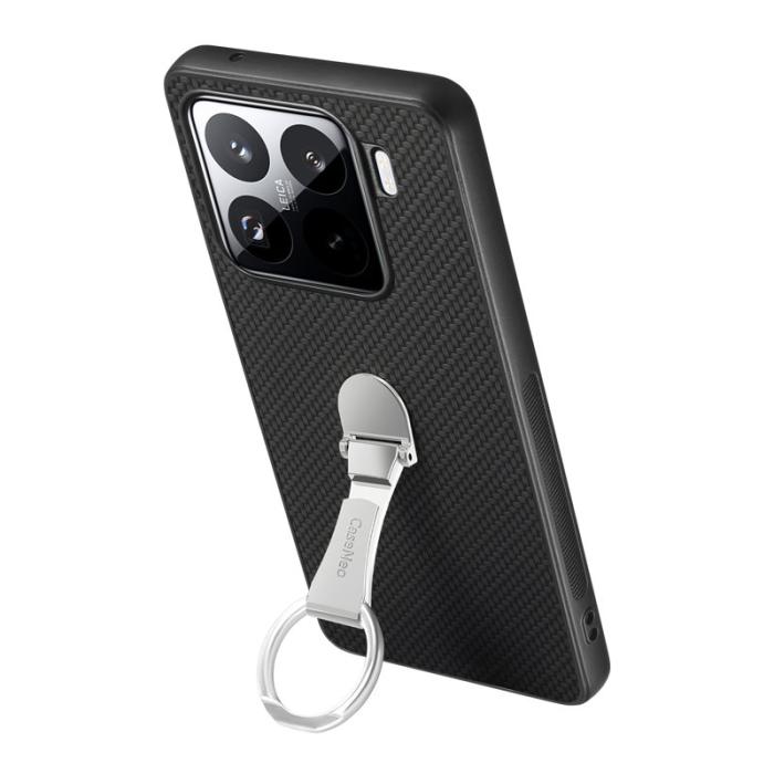 CASENEO - CASENEO C1-19 för Xiaomi 15 Fodral Äkta läder - Svart