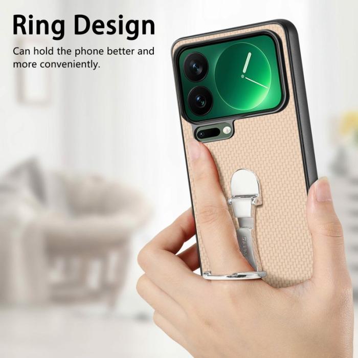 CASENEO - CASENEO C1-19 för Xiaomi 17 Pro Fodral Äkta läder - Aprikos