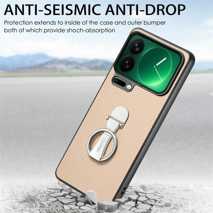 CASENEO - CASENEO C1-19 för Xiaomi 17 Pro Max Fodral Äkta läder - Aprikos