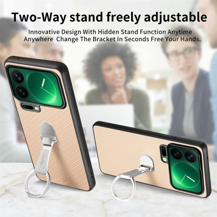 CASENEO - CASENEO C1-19 för Xiaomi 17 Pro Max Fodral Äkta läder - Aprikos