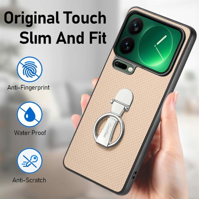 CASENEO - CASENEO C1-19 för Xiaomi 17 Pro Max Fodral Äkta läder - Aprikos