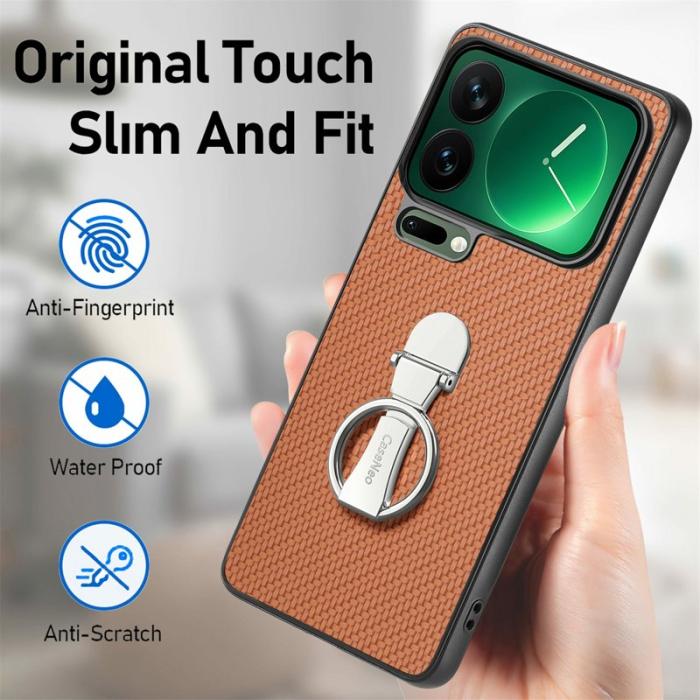 CASENEO - CASENEO C1-19 för Xiaomi 17 Pro Max Fodral - Äkta läder - Brun