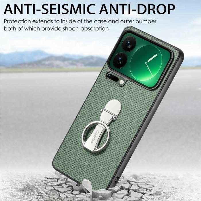 CASENEO - CASENEO C1-19 för Xiaomi 17 Pro Max Fodral Äkta läder - Grön