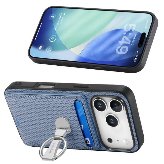 CASENEO - CASENEO C1-19 iPhone 17 Pro Max Fodral Äkta läder - Blå