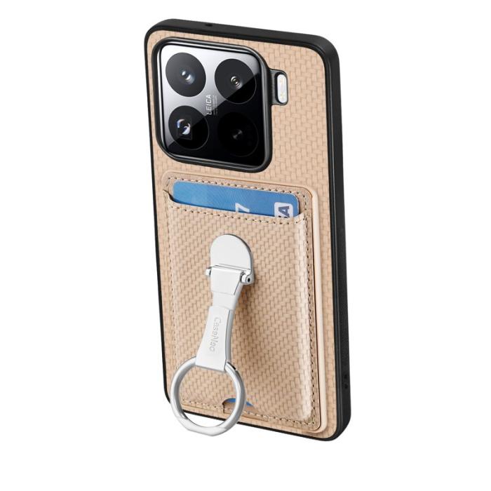 CASENEO - CASENEO C1-9 för Xiaomi 15 Fodral Kickstand Äkta läder - Khaki
