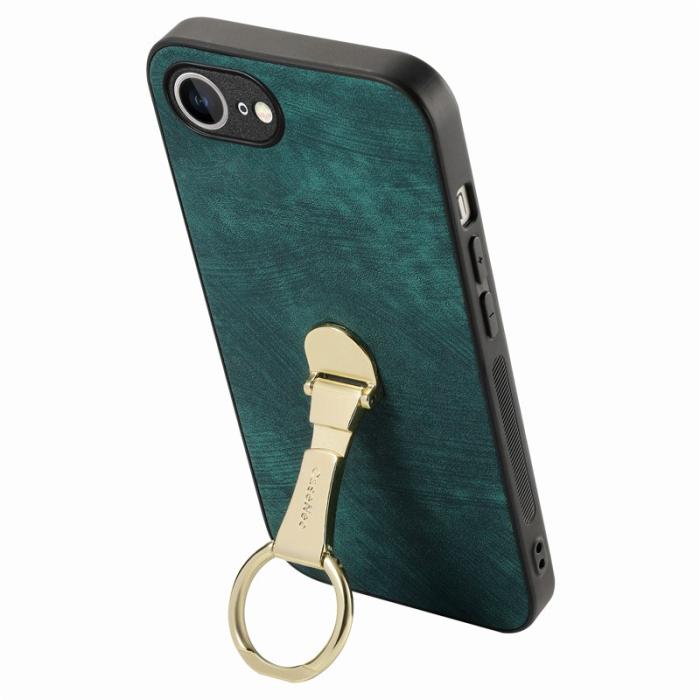CASENEO - CASENEO D22 för iPhone 16e Fodral Fällbart Retro Läder - Grön
