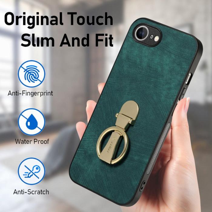 CASENEO - CASENEO D22 för iPhone 16e Fodral Fällbart Retro Läder - Grön