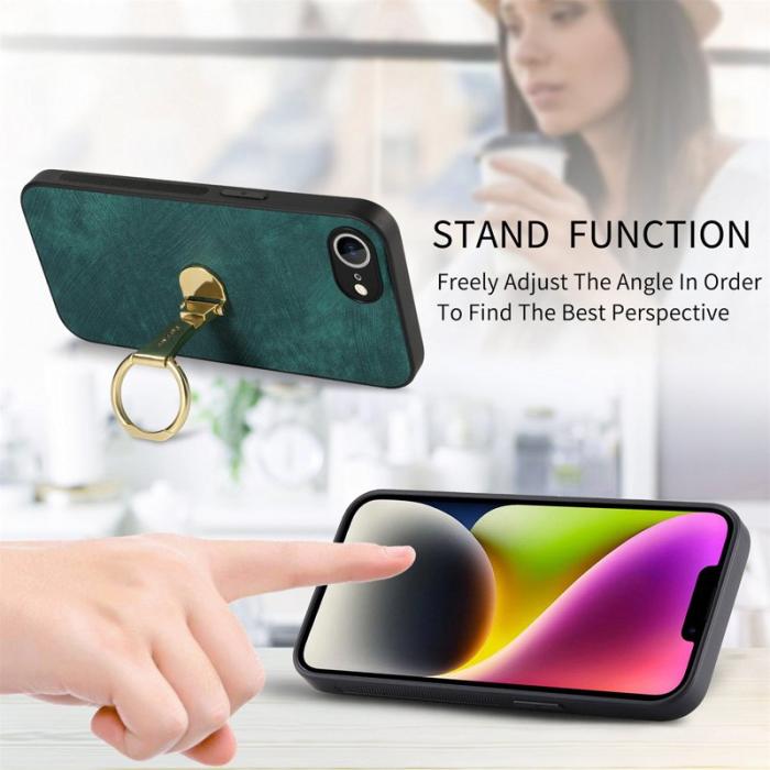 CASENEO - CASENEO D22 för iPhone 16e Fodral Fällbart Retro Läder - Grön