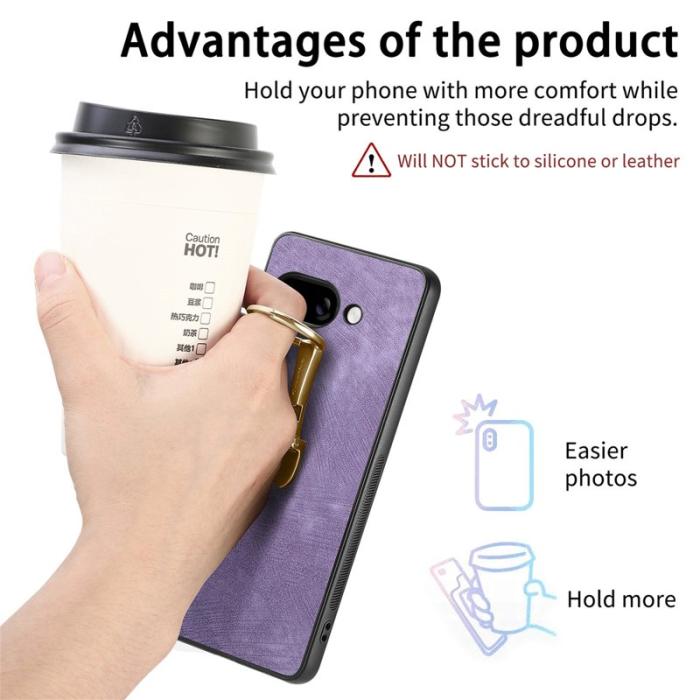 CASENEO - CASENEO D22 Fodral för Google Pixel 9a - Äkta läder - Lila