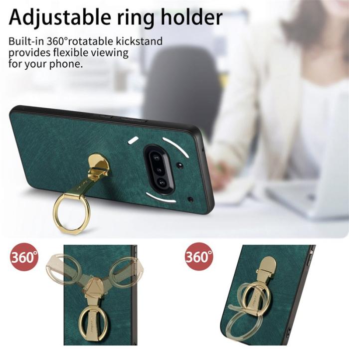 CASENEO - CASENEO D22 Fodral för Nothing Phone (3a) - Äkta läder - Grön