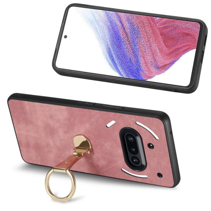 CASENEO - CASENEO D22 Fodral för Nothing Phone (3a) - Äkta läder - Rosa