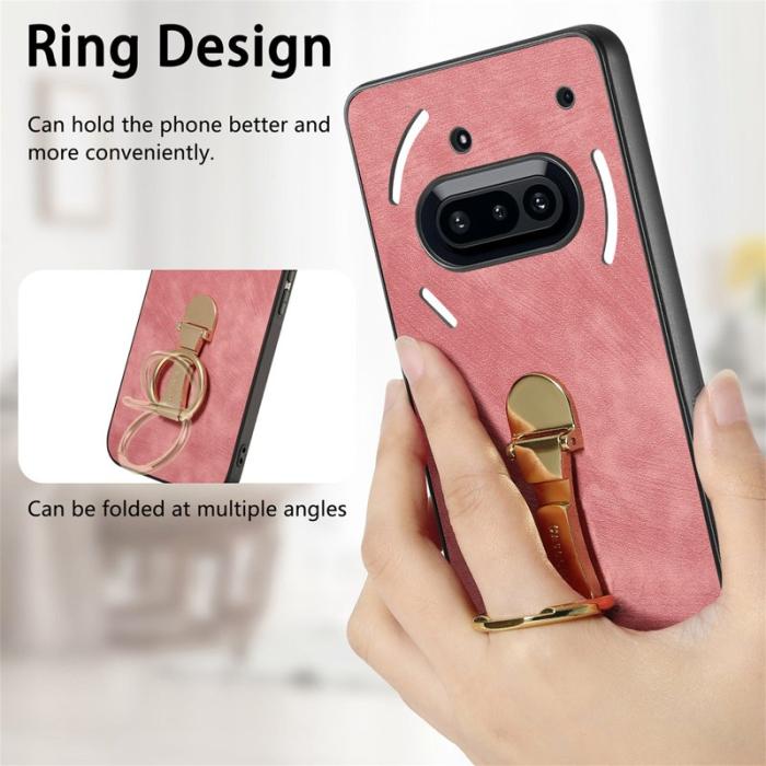 CASENEO - CASENEO D22 Fodral för Nothing Phone (3a) - Äkta läder - Rosa