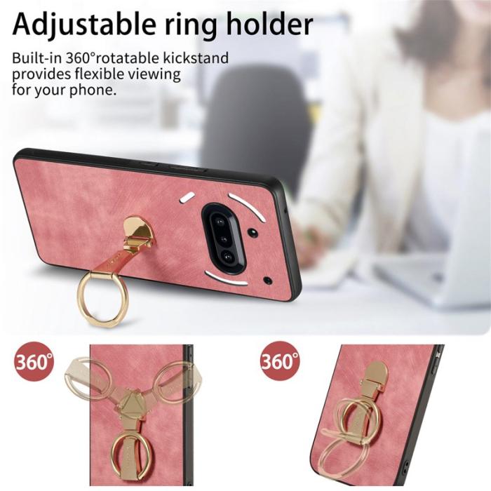 CASENEO - CASENEO D22 Fodral för Nothing Phone (3a) - Äkta läder - Rosa